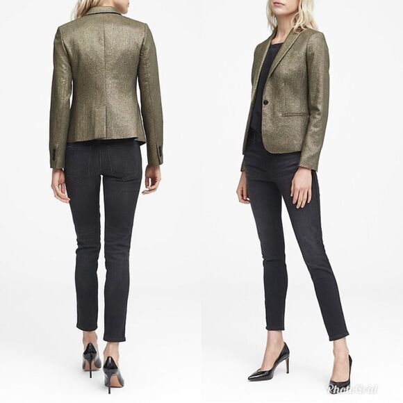 Banana Republic Gold CLASSIC FIT METALLIC BLAZER - Picture 3 of 10